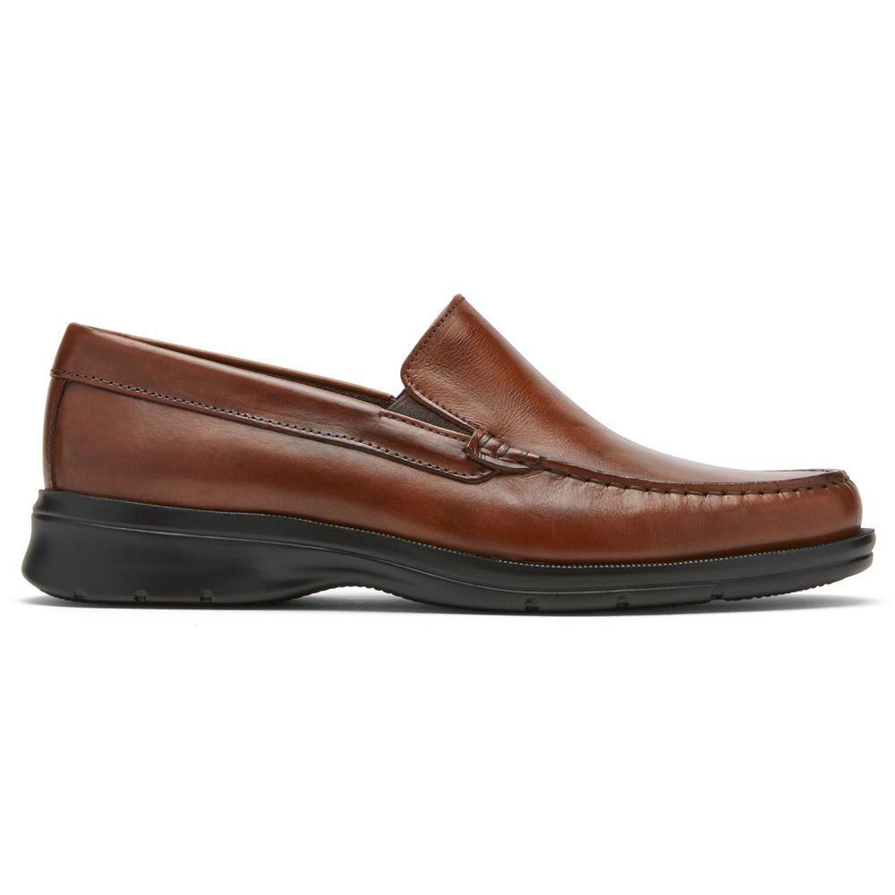 Rockport Canada Palmer Venetian Slip-Ons - Mens Loafers Cognac (QKA329617)